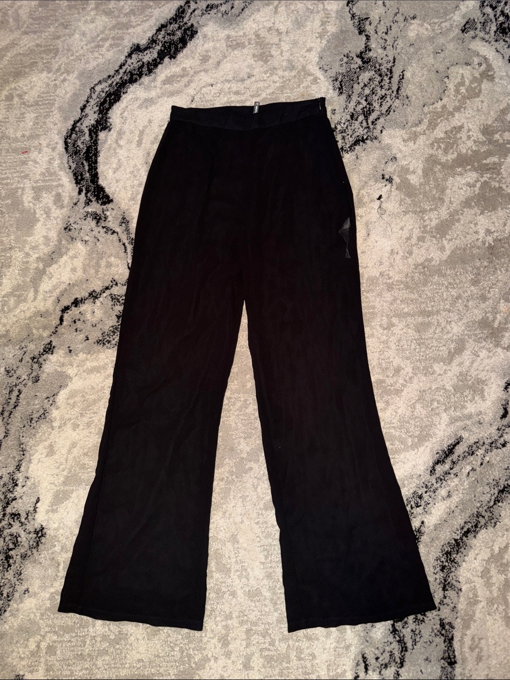 PrettyLittleThing Black Swim Coverup Wide-Leg Pants